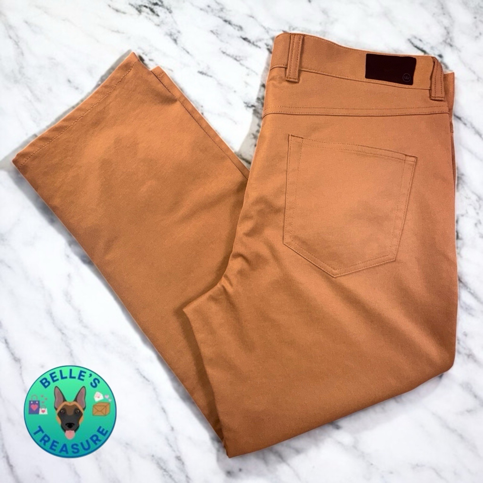 Peter Millar Pants Mens 34x26 Performance 5 Pocket Pants British Tan Chino Eb66